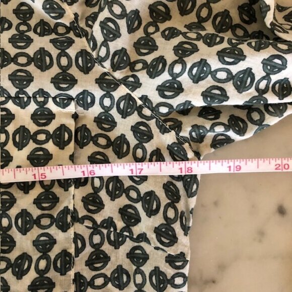 TORY BURCH Toggle Chain Green Cotton Long Sleeve Button Up Banded Collar… - Picture 16 of 16